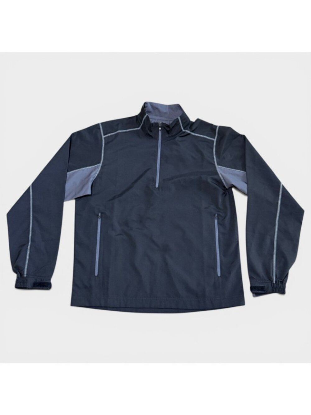 FootJoy Sport Windshirt Mens Small Black Charcoal Long Sleeve 1/2 Zip Golf NWT - Picture 2 of 11